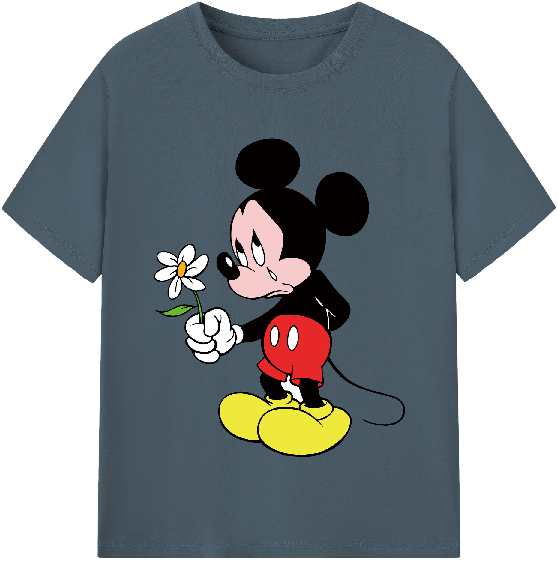 （画像用） ミッキーマウス Mickey Mouse 綿100％半袖Tシャツ（フロントプリント）